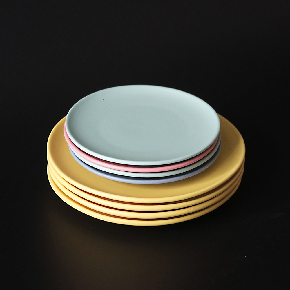 [B급 SALE] 그랑쉘 무광 플레이트 5 color, 3 size 파스텔톤 카페 디저트 도자기 접시